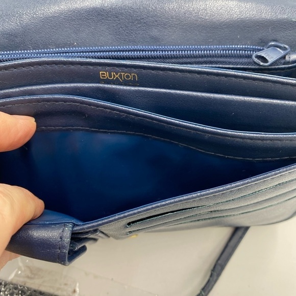 Buxton Crossbody Bag Purse Wallet
Clutch Blue Leather Card Holder Purse Bag - Picture 5 of 15